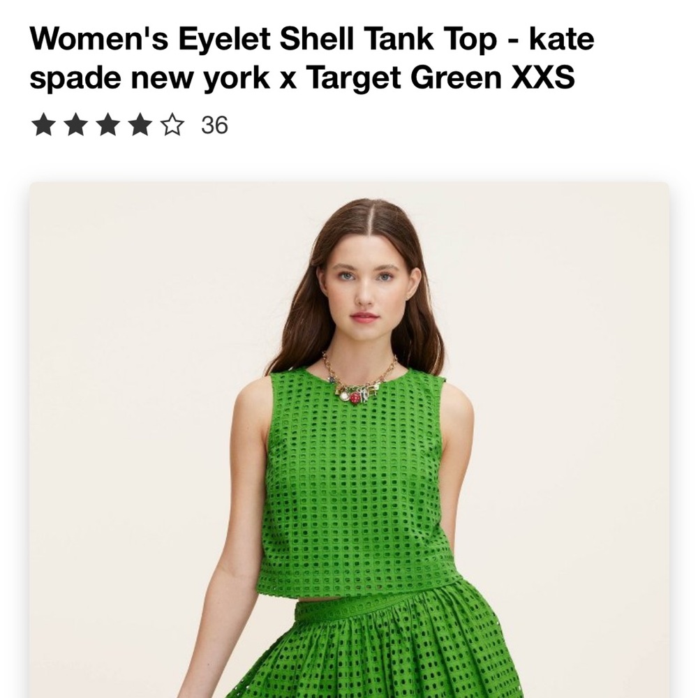 kate spade eyelet tank top shell in green